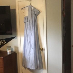 Long blue one shoulder dress from banana republic